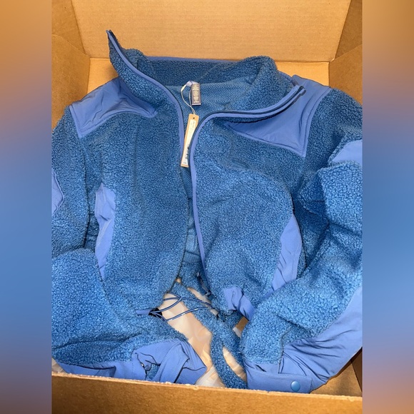 Boxy Zip Up Jacket - Blue - Picture 1 of 3
